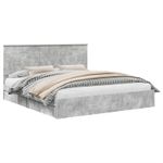 Casa si Gradina - Mobilier - Paturi si accesorii - Paturi - Cadru de pat cu sertar Gri din beton 180 x 200 cm Lemn compozit - Infinity.ro