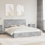 Casa si Gradina - Mobilier - Paturi si accesorii - Paturi - Cadru de pat cu sertar Gri din beton 180 x 200 cm Lemn compozit - Infinity.ro