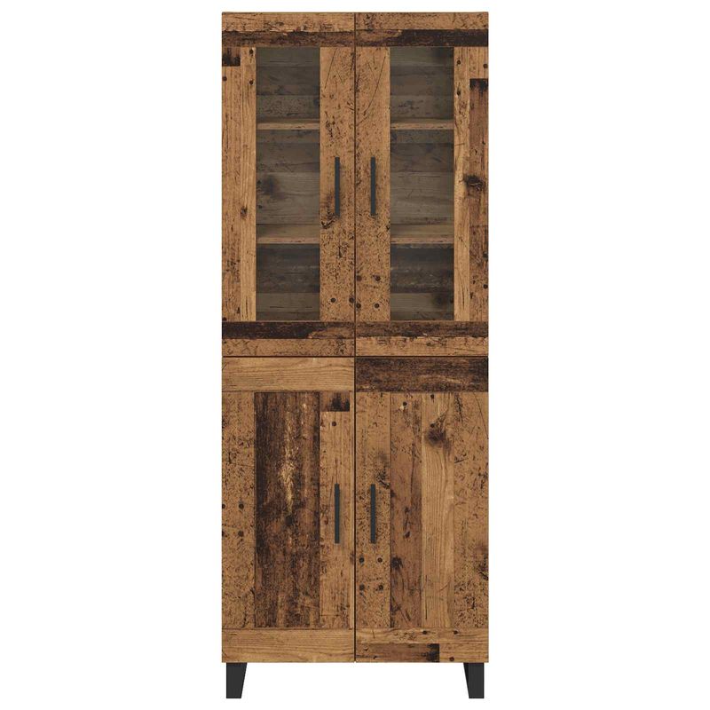 Casa si Gradina - Mobilier - Comode si corpuri - Comode - Bufet 2 pcs Lemn Vechi Lemn Stratificat si Sticla - Infinity.ro