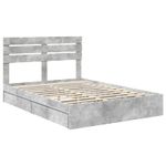 Casa si Gradina - Mobilier - Paturi si accesorii - Paturi - Pat cu storage Gri din beton 150 x 200 cm Lemn compozit - Infinity.ro