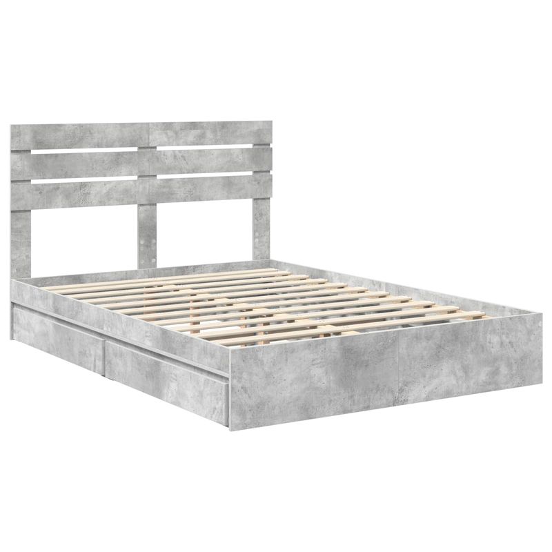 Casa si Gradina - Mobilier - Paturi si accesorii - Paturi - Pat cu storage Gri din beton 150 x 200 cm Lemn compozit - Infinity.ro