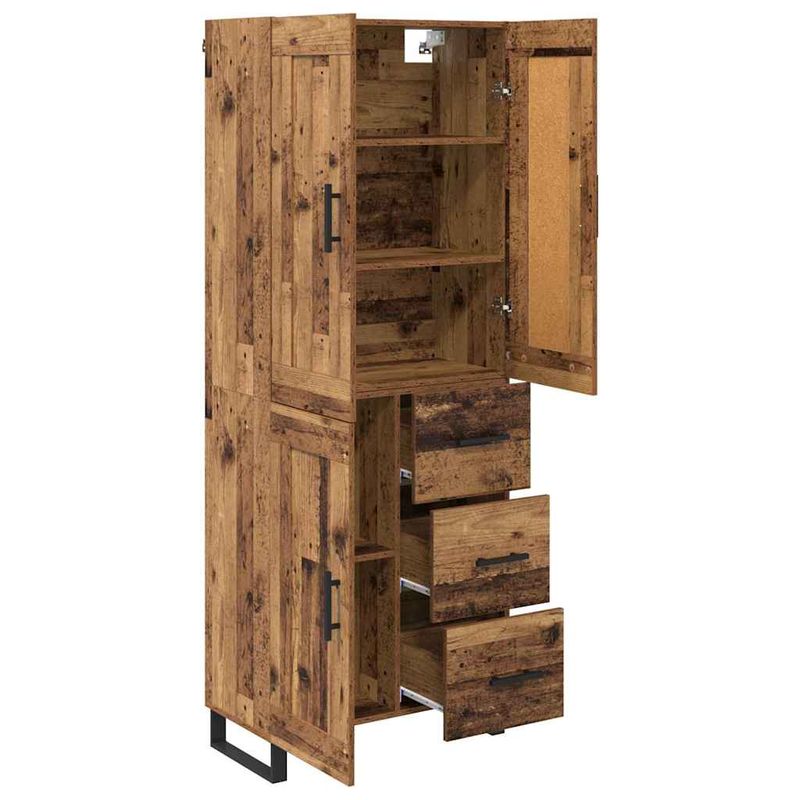 Casa si Gradina - Mobilier - Comode si corpuri - Comode - Bufet cu sertar 2 pcs Lemn Vechi Lemn Stratificat si Sticla - Infinity.ro