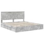 Casa si Gradina - Mobilier - Paturi si accesorii - Paturi - Cadru de pat cu sertar Gri din beton 180 x 200 cm Lemn compozit - Infinity.ro