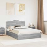 Casa si Gradina - Mobilier - Paturi si accesorii - Paturi - Pat cu storage cu sertar Gri Sonoma 140 x 200 cm Lemn compozit - Infinity.ro