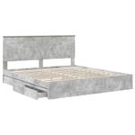 Casa si Gradina - Mobilier - Paturi si accesorii - Paturi - Cadru de pat cu sertar Gri din beton 180 x 200 cm Lemn compozit - Infinity.ro