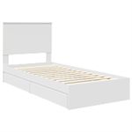 Casa si Gradina - Mobilier - Paturi si accesorii - Paturi - Cadru de pat cu sertar Manual Alb 90 x 200 cm Lemn compozit - Infinity.ro