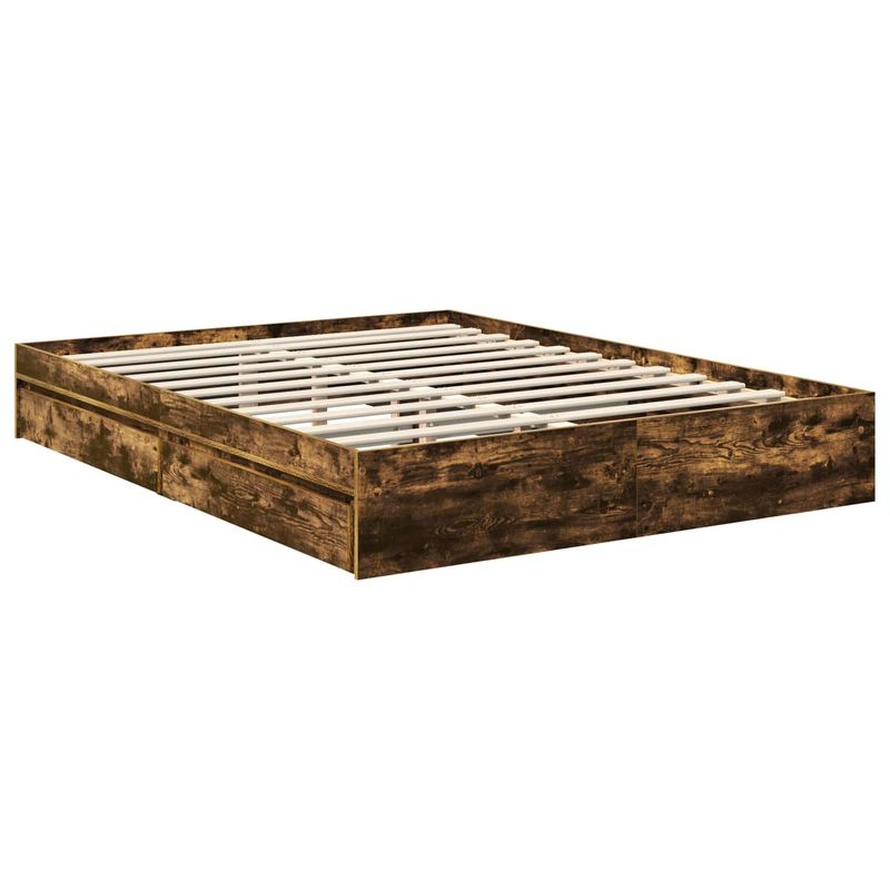 Casa si Gradina - Mobilier - Paturi si accesorii - Paturi - Pat cu storage Gri din beton 150 x 200 cm Lemn compozit - Infinity.ro