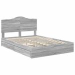 Casa si Gradina - Mobilier - Paturi si accesorii - Paturi - Pat cu storage cu sertar Gri Sonoma 140 x 200 cm Lemn compozit - Infinity.ro
