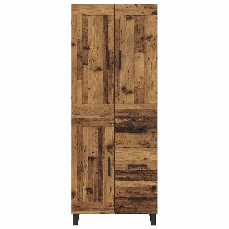 Casa si Gradina - Mobilier - Comode si corpuri - Comode - Bufet cu sertar 2 pcs Lemn Vechi Lemn Stratificat si Sticla - Infinity.ro