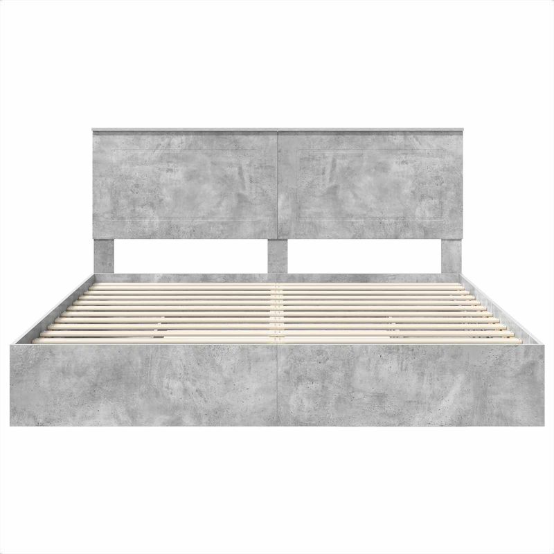 Casa si Gradina - Mobilier - Paturi si accesorii - Paturi - Cadru de pat cu sertar Gri din beton 180 x 200 cm Lemn compozit - Infinity.ro
