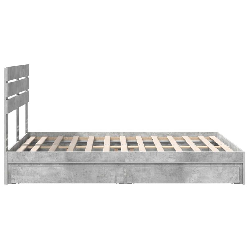 Casa si Gradina - Mobilier - Paturi si accesorii - Paturi - Pat cu storage Gri din beton 150 x 200 cm Lemn compozit - Infinity.ro