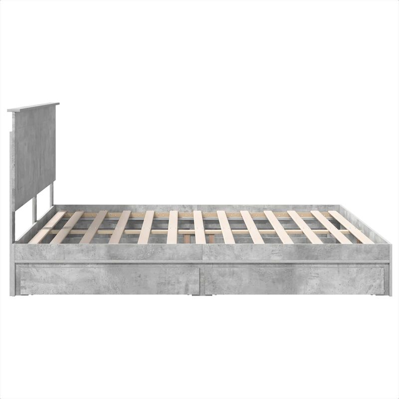 Casa si Gradina - Mobilier - Paturi si accesorii - Paturi - Cadru de pat cu sertar Gri din beton 180 x 200 cm Lemn compozit - Infinity.ro