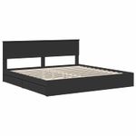 Casa si Gradina - Mobilier - Paturi si accesorii - Paturi - Pat cu storage cu headboard Negru 200 x 200 cm Lemn compozit - Infinity.ro