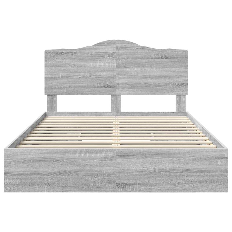 Casa si Gradina - Mobilier - Paturi si accesorii - Paturi - Pat cu storage cu sertar Gri Sonoma 140 x 200 cm Lemn compozit - Infinity.ro