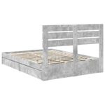 Casa si Gradina - Mobilier - Paturi si accesorii - Paturi - Pat cu storage Gri din beton 150 x 200 cm Lemn compozit - Infinity.ro