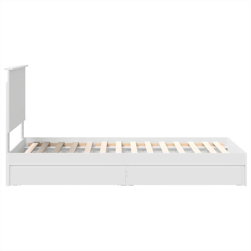 Casa si Gradina - Mobilier - Paturi si accesorii - Paturi - Cadru de pat cu sertar Manual Alb 90 x 200 cm Lemn compozit - Infinity.ro