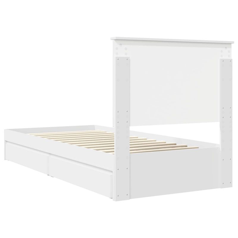 Casa si Gradina - Mobilier - Paturi si accesorii - Paturi - Cadru de pat cu sertar Manual Alb 90 x 200 cm Lemn compozit - Infinity.ro