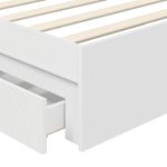 Casa si Gradina - Mobilier - Paturi si accesorii - Paturi - Cadru de pat cu sertar Manual Alb 90 x 200 cm Lemn compozit - Infinity.ro