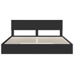 Casa si Gradina - Mobilier - Paturi si accesorii - Paturi - Pat cu storage cu headboard Negru 200 x 200 cm Lemn compozit - Infinity.ro