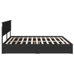 Casa si Gradina - Mobilier - Paturi si accesorii - Paturi - Pat cu storage cu headboard Negru 200 x 200 cm Lemn compozit - Infinity.ro
