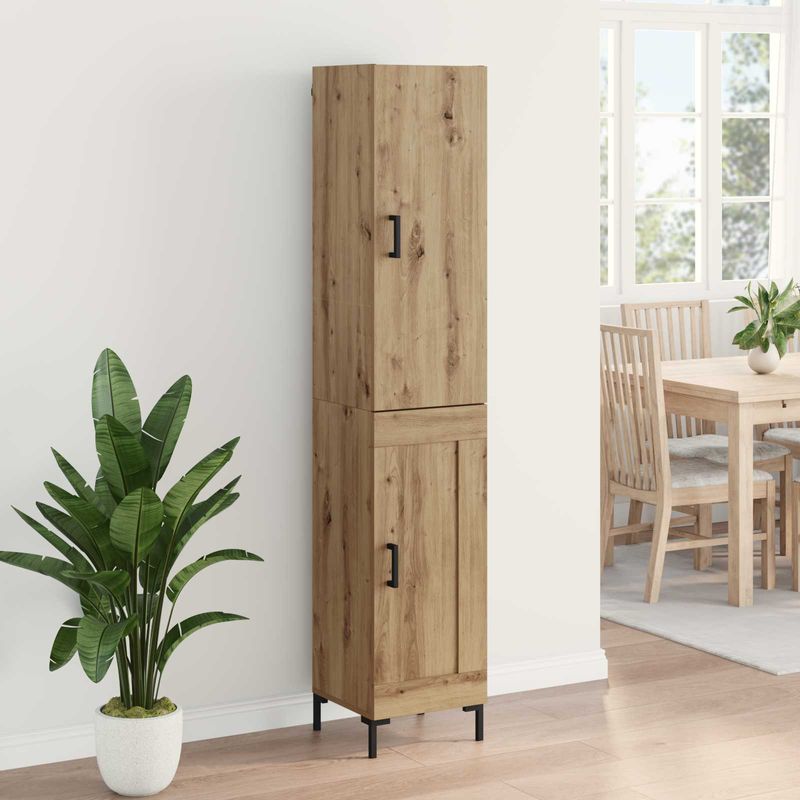 Casa si Gradina - Mobilier - Comode si corpuri - Corpuri bucatarie - Bufet Stejar Artizanal 69,5 x 34 x 180 cm Lemn compozit - Infinity.ro