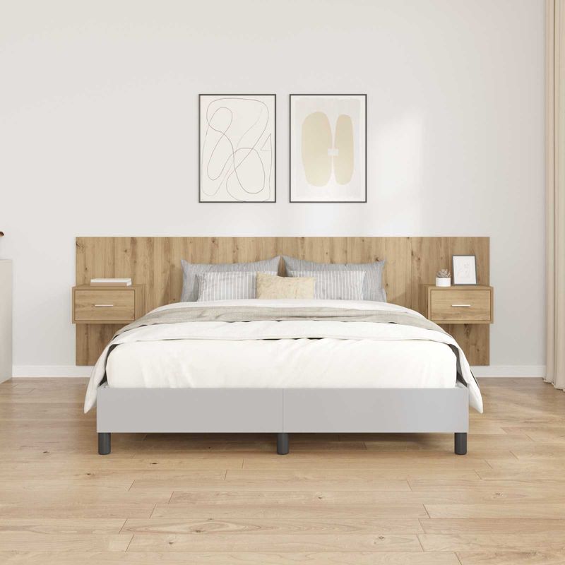 Casa si Gradina - Mobilier - Paturi si accesorii - Accesorii paturi - Tablie de pat cu LED, gri deschis, 83x16x78/88 cm, catifea - Infinity.ro