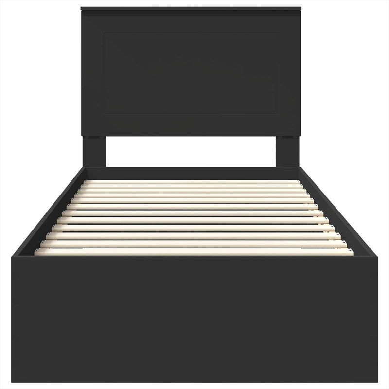 Casa si Gradina - Mobilier - Paturi si accesorii - Paturi - Cadru de pat Negru si argintiu 75 x 190 cm Lemn compozit - Infinity.ro
