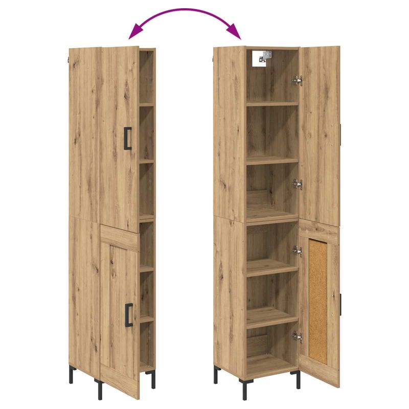 Casa si Gradina - Mobilier - Comode si corpuri - Corpuri bucatarie - Bufet Stejar Artizanal 69,5 x 34 x 180 cm Lemn compozit - Infinity.ro