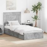 Casa si Gradina - Mobilier - Paturi si accesorii - Paturi - Pat cu storage Gri din beton 100 x 200 cm Lemn compozit - Infinity.ro