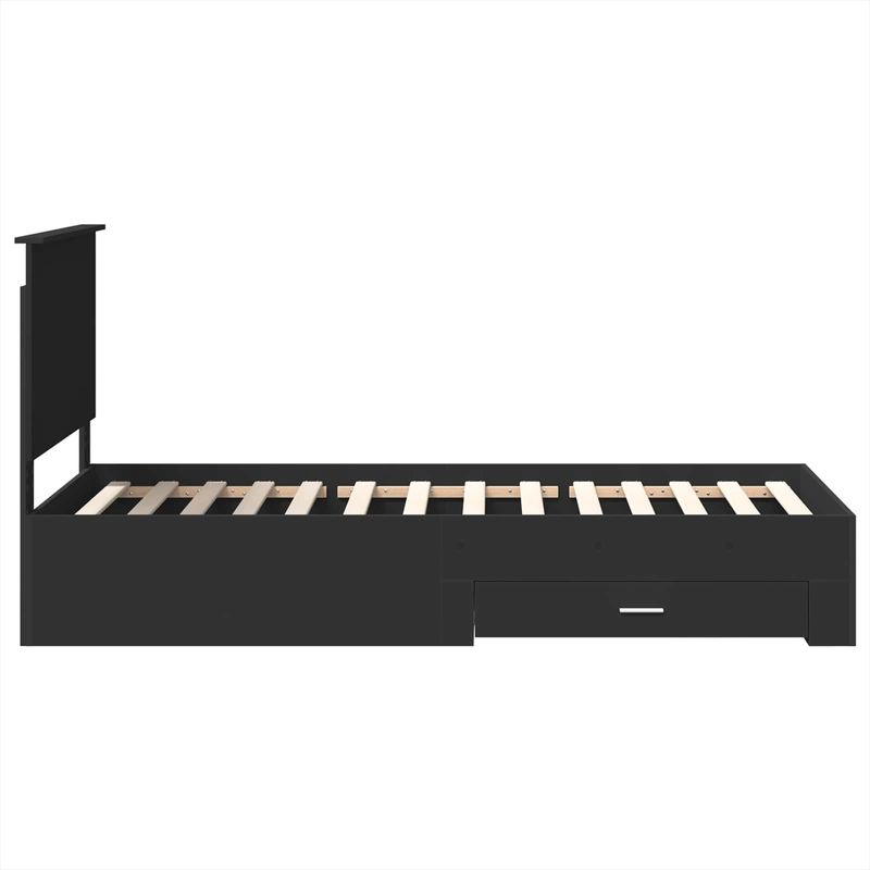 Casa si Gradina - Mobilier - Paturi si accesorii - Paturi - Cadru de pat Negru si argintiu 75 x 190 cm Lemn compozit - Infinity.ro