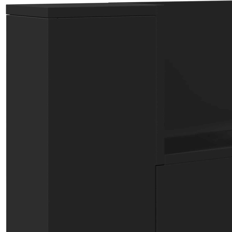 Casa si Gradina - Mobilier - Paturi si accesorii - Accesorii paturi - Tablie de pat cu LED, albastru, 144x5x78/88 cm, textil - Infinity.ro