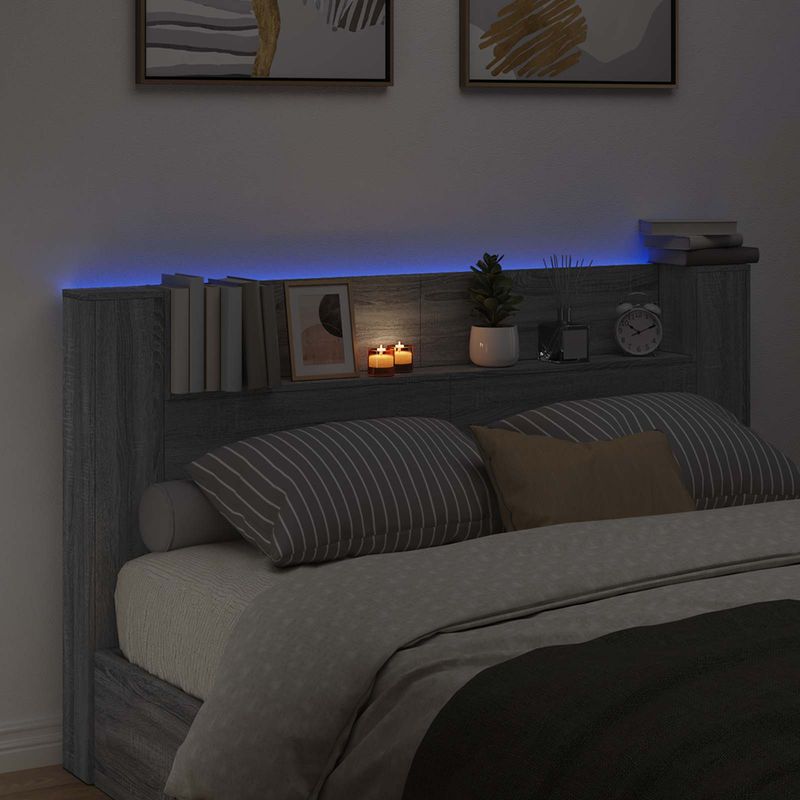 Casa si Gradina - Mobilier - Paturi si accesorii - Accesorii paturi - Tablie de pat cu LED, albastru inchis, 90x7x78/88 cm, catifea - Infinity.ro