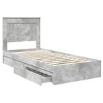 Casa si Gradina - Mobilier - Paturi si accesorii - Paturi - Pat cu storage Gri din beton 100 x 200 cm Lemn compozit - Infinity.ro