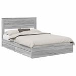 Casa si Gradina - Mobilier - Paturi si accesorii - Paturi - Pat cu storage cu sertar Gri Sonoma 150 x 200 cm Lemn compozit - Infinity.ro