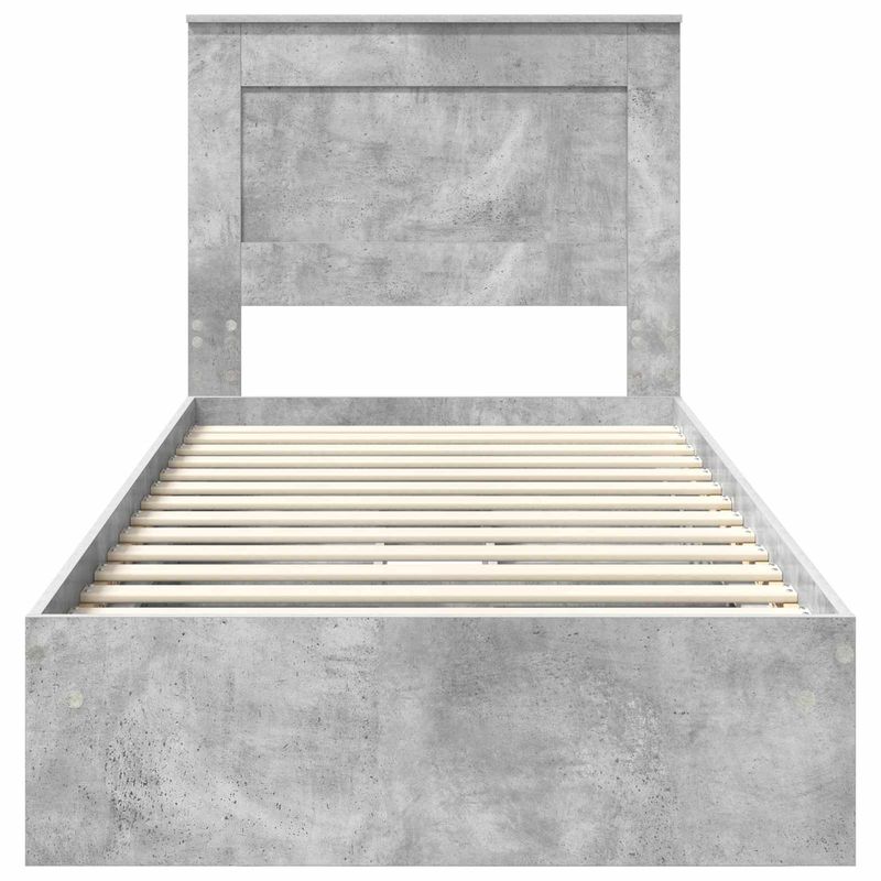 Casa si Gradina - Mobilier - Paturi si accesorii - Paturi - Pat cu storage Gri din beton 100 x 200 cm Lemn compozit - Infinity.ro