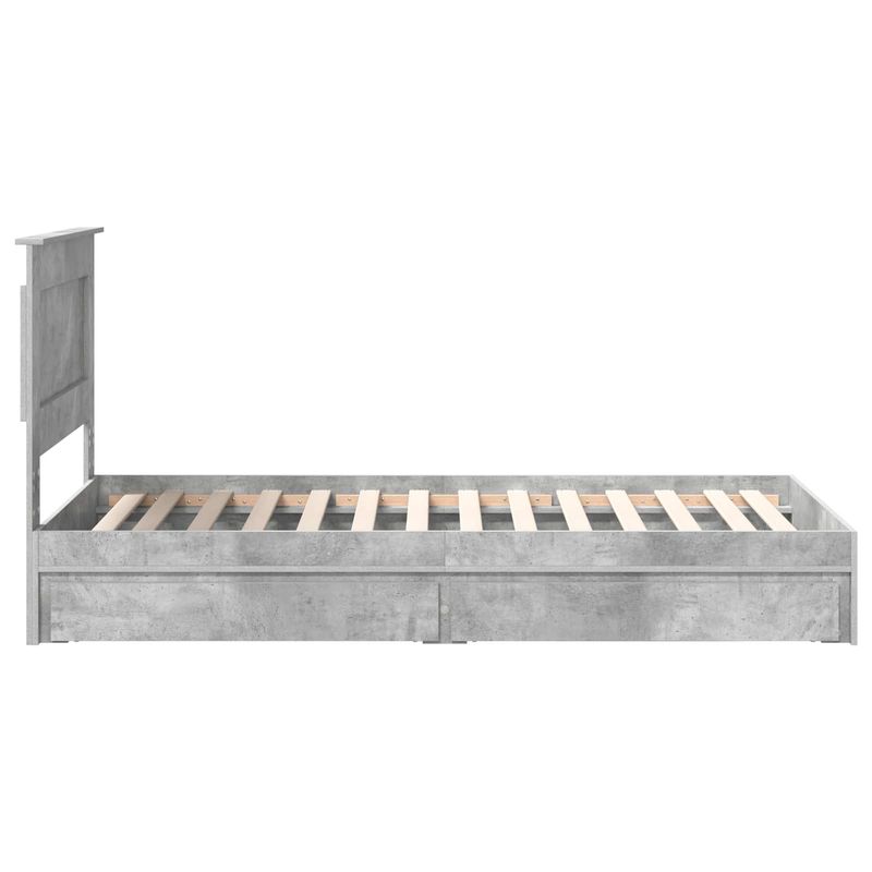 Casa si Gradina - Mobilier - Paturi si accesorii - Paturi - Pat cu storage Gri din beton 100 x 200 cm Lemn compozit - Infinity.ro