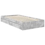 Casa si Gradina - Mobilier - Paturi si accesorii - Paturi - Pat cu storage Gri din beton 90 x 190 cm Lemn compozit - Infinity.ro