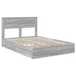 Casa si Gradina - Mobilier - Paturi si accesorii - Paturi - Pat cu storage cu sertar Gri Sonoma 150 x 200 cm Lemn compozit - Infinity.ro