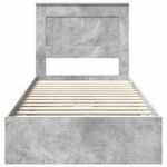 Casa si Gradina - Mobilier - Paturi si accesorii - Paturi - Pat cu storage Gri din beton 90 x 190 cm Lemn compozit - Infinity.ro