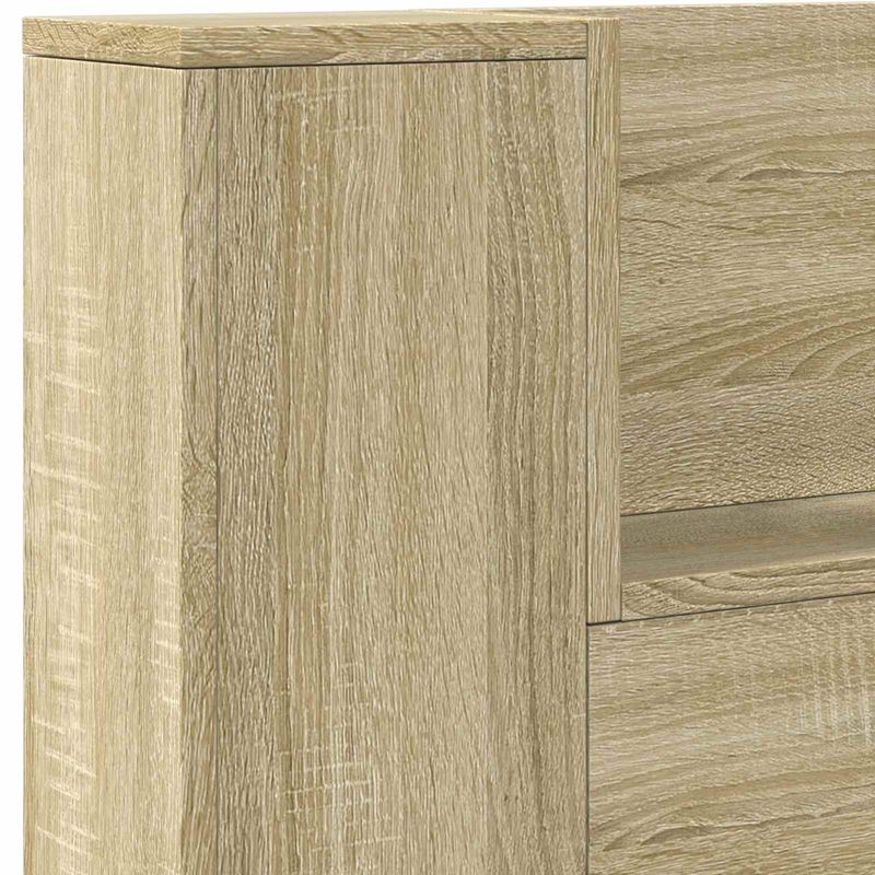 Casa si Gradina - Mobilier - Paturi si accesorii - Accesorii paturi - Tablie de pat cu LED, albastru, 93x16x78/88 cm, textil - Infinity.ro