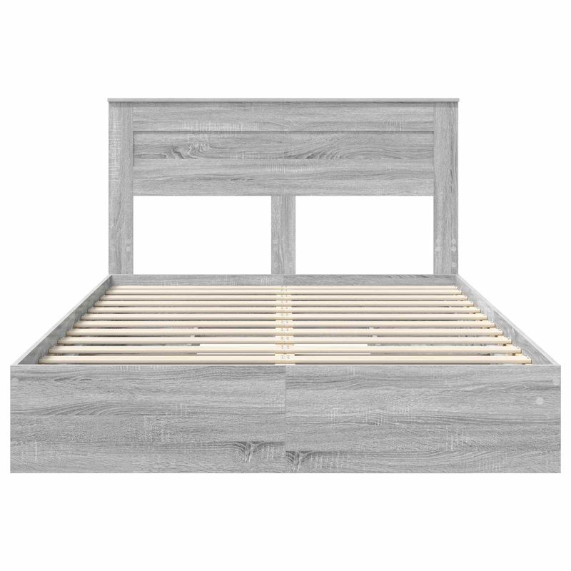 Casa si Gradina - Mobilier - Paturi si accesorii - Paturi - Pat cu storage cu sertar Gri Sonoma 150 x 200 cm Lemn compozit - Infinity.ro