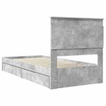 Casa si Gradina - Mobilier - Paturi si accesorii - Paturi - Pat cu storage Gri din beton 90 x 190 cm Lemn compozit - Infinity.ro