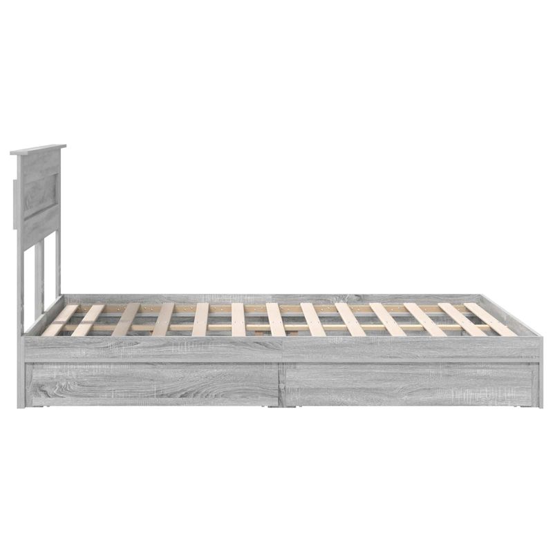 Casa si Gradina - Mobilier - Paturi si accesorii - Paturi - Pat cu storage cu sertar Gri Sonoma 150 x 200 cm Lemn compozit - Infinity.ro