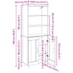 Casa si Gradina - Mobilier - Comode si corpuri - Corpuri bucatarie - Bufet Stejar Artizanal 69,5 x 32,5 x 180 cm Lemn compozit - Infinity.ro