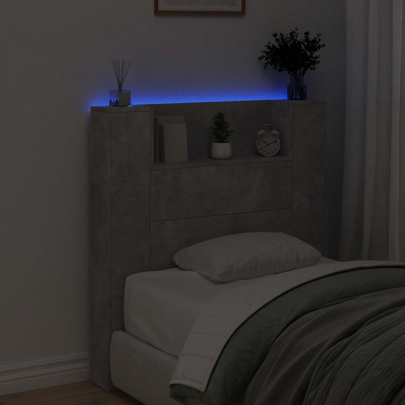 Casa si Gradina - Mobilier - Paturi si accesorii - Accesorii paturi - Tablie de pat cu LED, albastru inchis, 80x7x78/88 cm, catifea - Infinity.ro