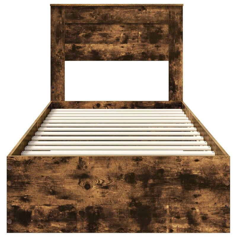 Casa si Gradina - Mobilier - Paturi si accesorii - Paturi - Cadru de pat cu sertar Stejar afumat si argintiu 75 x 190 cm - Infinity.ro