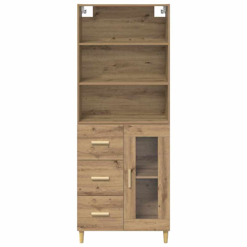 Casa si Gradina - Mobilier - Comode si corpuri - Corpuri bucatarie - Bufet Stejar Artizanal 69,5 x 32,5 x 180 cm Lemn compozit - Infinity.ro