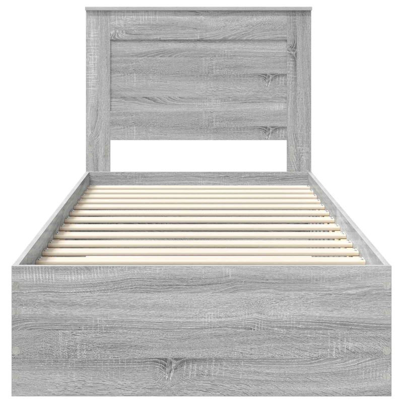 Casa si Gradina - Mobilier - Paturi si accesorii - Paturi - Cadru de pat Sonoma gri si argintiu 75 x 190 cm Lemn compozit - Infinity.ro
