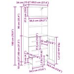 Casa si Gradina - Mobilier - Comode si corpuri - Corpuri bucatarie - Bufet Stejar Artizanal 69,5 x 32,5 x 180 cm Lemn compozit - Infinity.ro