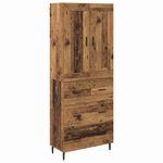 Casa si Gradina - Mobilier - Comode si corpuri - Comode - Bufet cu sertar 2 pcs Lemn Vechi Lemn Stratificat si Sticla - Infinity.ro